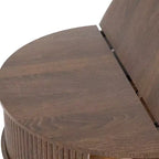 Table basse relevable ronde avec rangement intégré