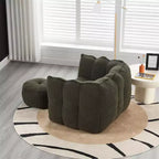 Pouf Géant avec Ottoman Fauteuil Carré Moderne en Chenille
