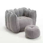 Pouf Géant avec Ottoman Fauteuil Carré Moderne en Chenille