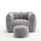 Pouf Géant avec Ottoman Fauteuil Carré Moderne en Chenille