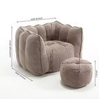 Pouf Géant avec Ottoman Fauteuil Carré Moderne en Chenille