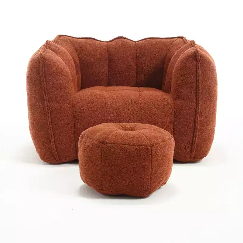 Pouf Géant avec Ottoman Fauteuil Carré Moderne en Chenille