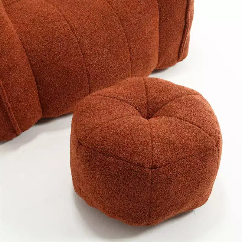 Pouf Géant avec Ottoman Fauteuil Carré Moderne en Chenille