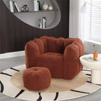 Pouf Géant avec Ottoman Fauteuil Carré Moderne en Chenille
