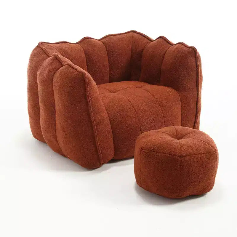 Pouf Géant avec Ottoman Fauteuil Carré Moderne en Chenille