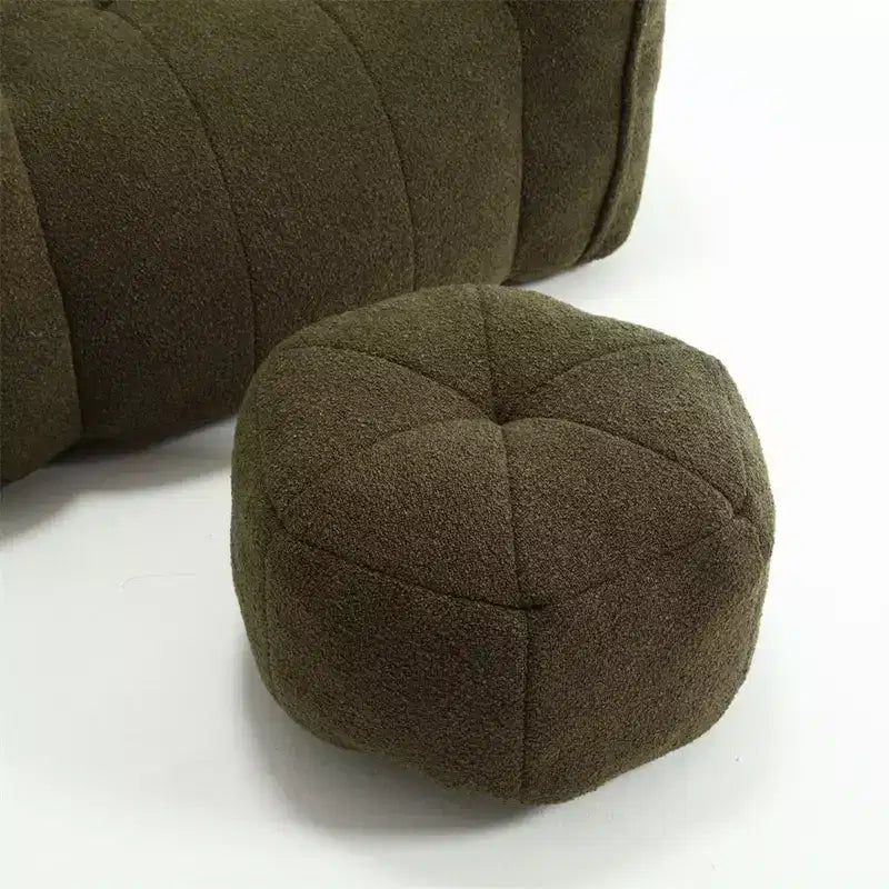 Pouf Géant avec Ottoman Fauteuil Carré Moderne en Chenille