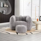 Pouf Géant avec Ottoman Fauteuil Carré Moderne en Chenille
