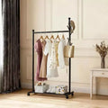 Metal Coat Rack with Wheels Rolling Closet Rack with Wheels Coat Rack Freestanding for Corner Bedroom Hallway Entryway Living Room