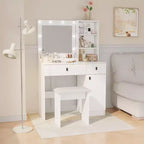Coiffeuse élégante avec miroir et grands tiroirs