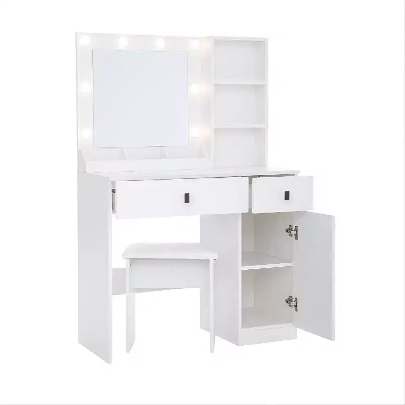 Coiffeuse élégante avec miroir et grands tiroirs