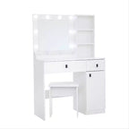 Coiffeuse élégante avec miroir et grands tiroirs