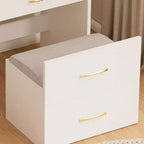 Coiffeuse avec miroir relevable Coiffeuse compacte Tabouret rembourré Coiffeuse