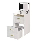 Coiffeuse avec miroir relevable Coiffeuse compacte Tabouret rembourré Coiffeuse