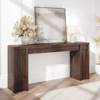 70.9-Inch Entryway Table Wooden Farmhouse Console Table Thick Sofa Table Behind Couch Table Long Console Tables for Entryway Living Room Walnut