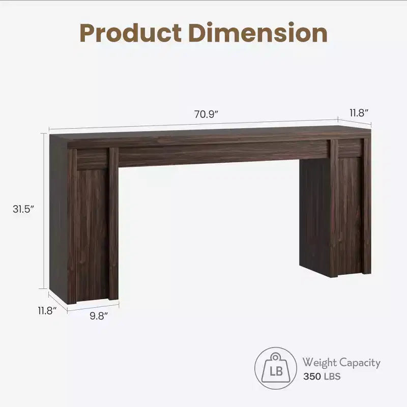 Table d'entrée en bois, console de ferme, table derrière le canapé