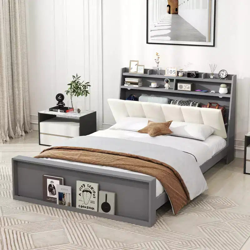 Cadre de lit avec rangement Plateforme de lit moderne Sommier