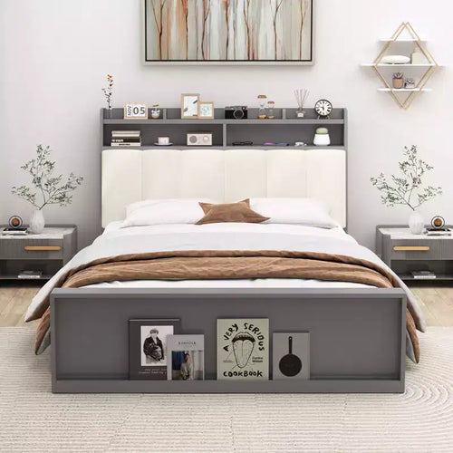 Cadre de lit avec rangement Plateforme de lit moderne Sommier