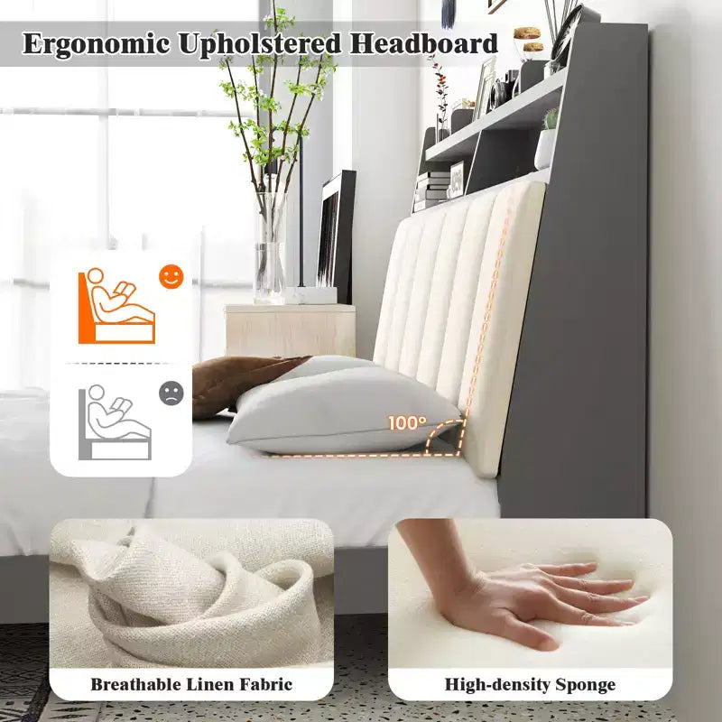 Cadre de lit avec rangement Plateforme de lit moderne Sommier