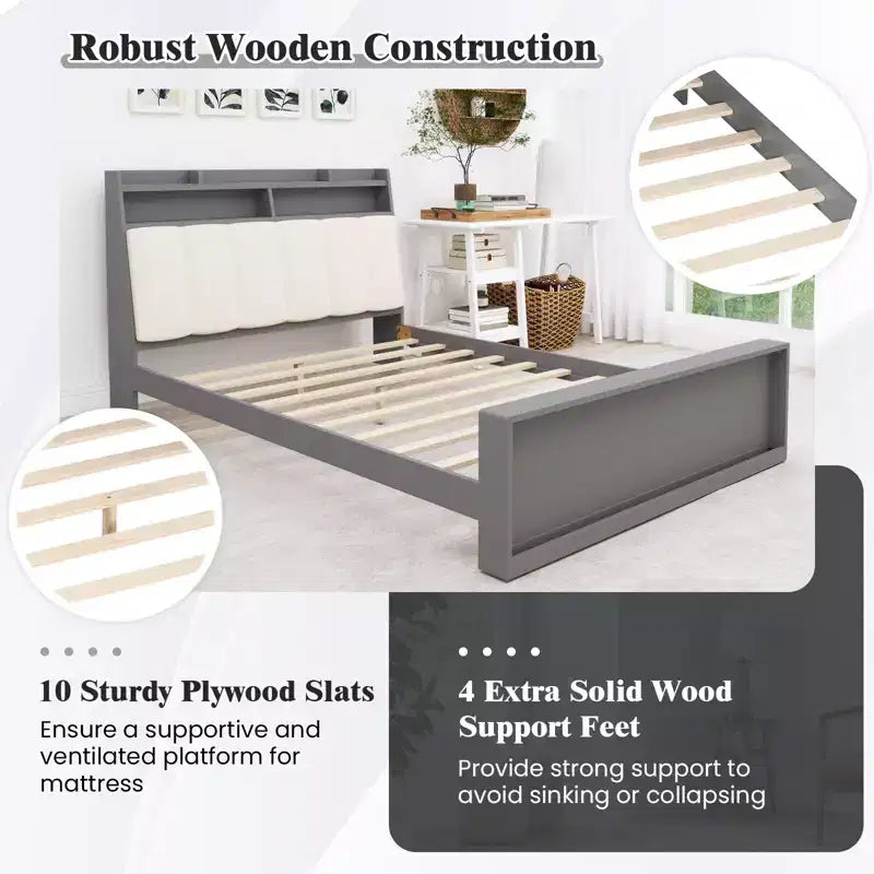 Cadre de lit avec rangement Plateforme de lit moderne Sommier