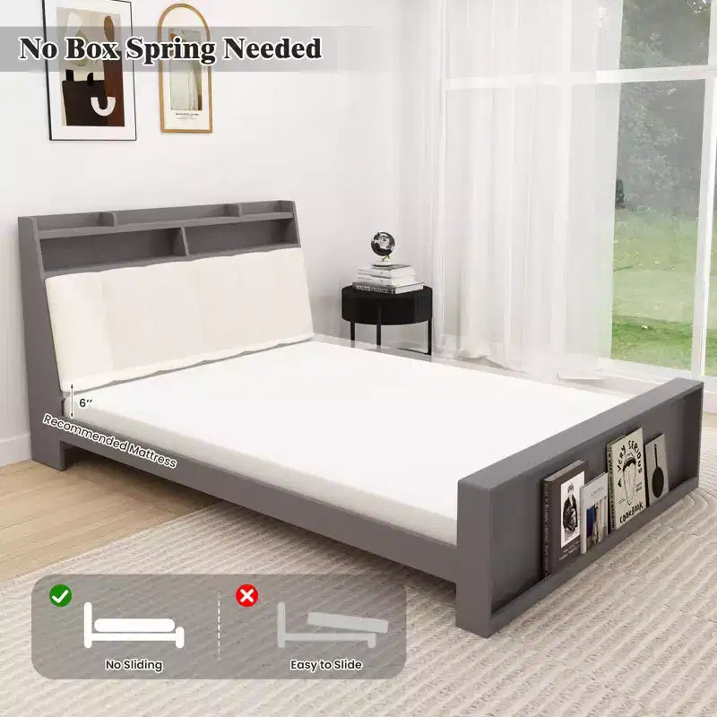 Cadre de lit avec rangement Plateforme de lit moderne Sommier