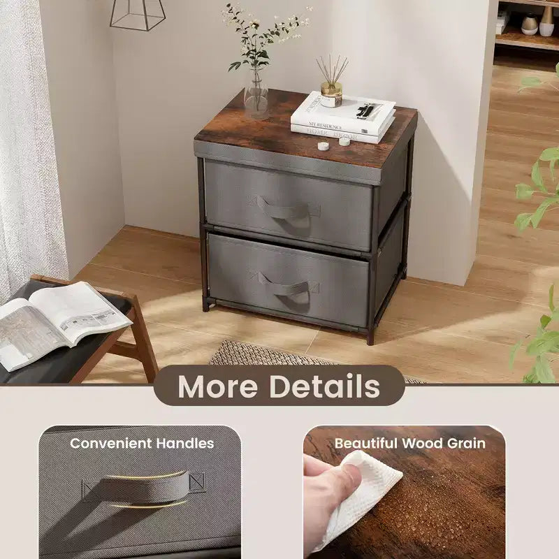 Commode de rangement en tissu Table de chevet/canapé