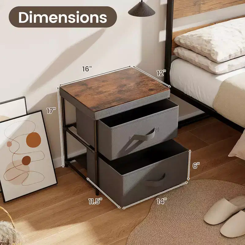 Commode de rangement en tissu Table de chevet/canapé