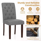 Chaise de salle à manger en bois Pieds en hévéa Assise rembourrée Ressorts en S