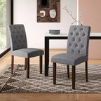 Chaise de salle à manger en bois Pieds en hévéa Assise rembourrée Ressorts en S