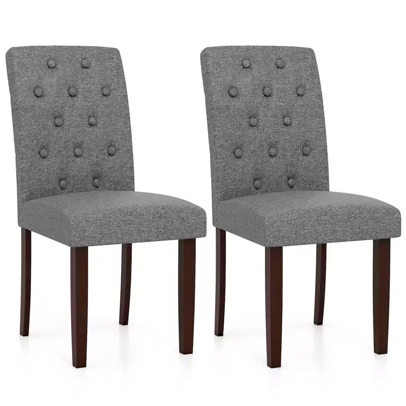 Chaise de salle à manger en bois Pieds en hévéa Assise rembourrée Ressorts en S