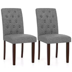 Chaise de salle à manger en bois Pieds en hévéa Assise rembourrée Ressorts en S