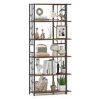 Costway 6-Tier Bookshelf w/Heavy-duty Metal Frame2 Anti-tipping Kits for Living Room
