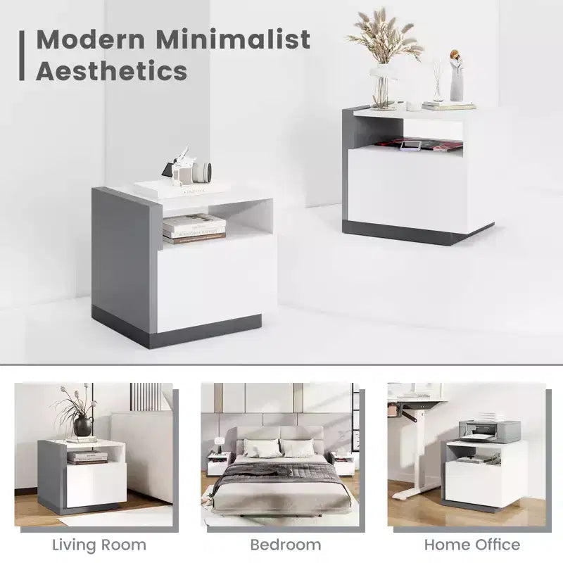Table de chevet minimaliste moderne Table d'appoint asymétrique Table de chevet