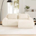 Canapé modulaire moderne en L en flanelle