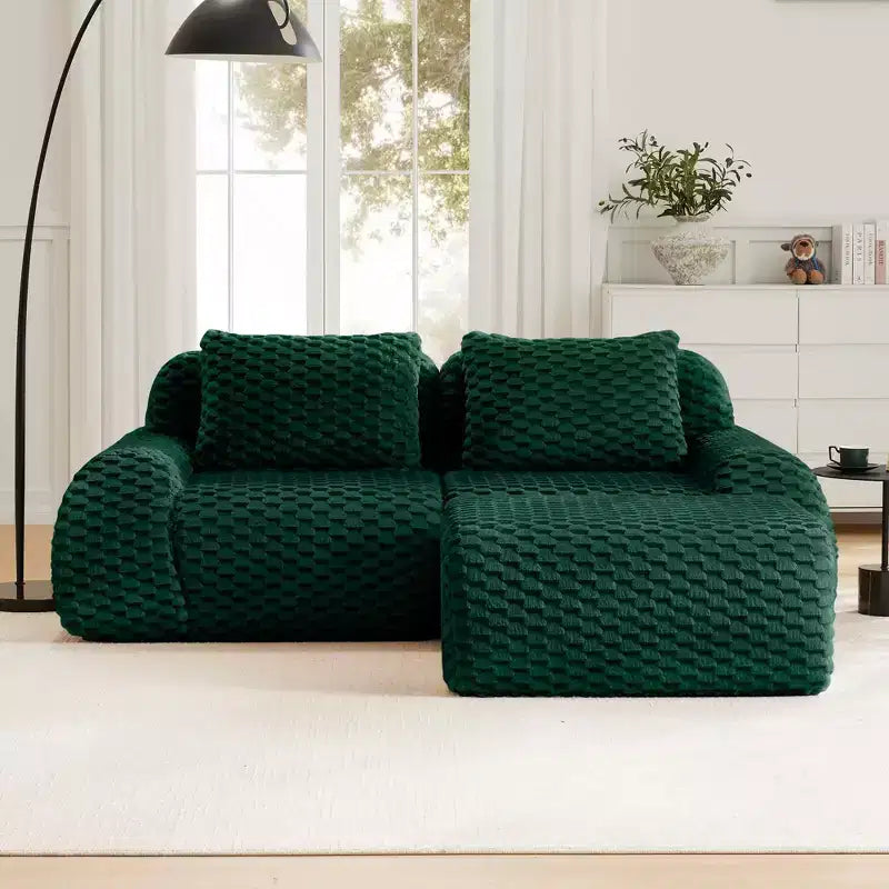 Canapé modulaire moderne en L en flanelle