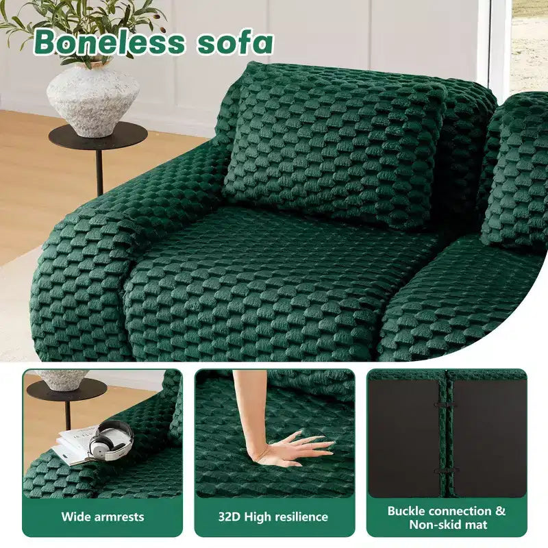 Canapé modulaire moderne en L en flanelle