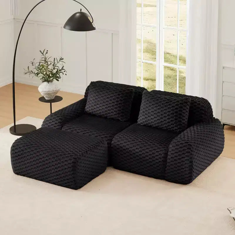Canapé modulaire moderne en L en flanelle