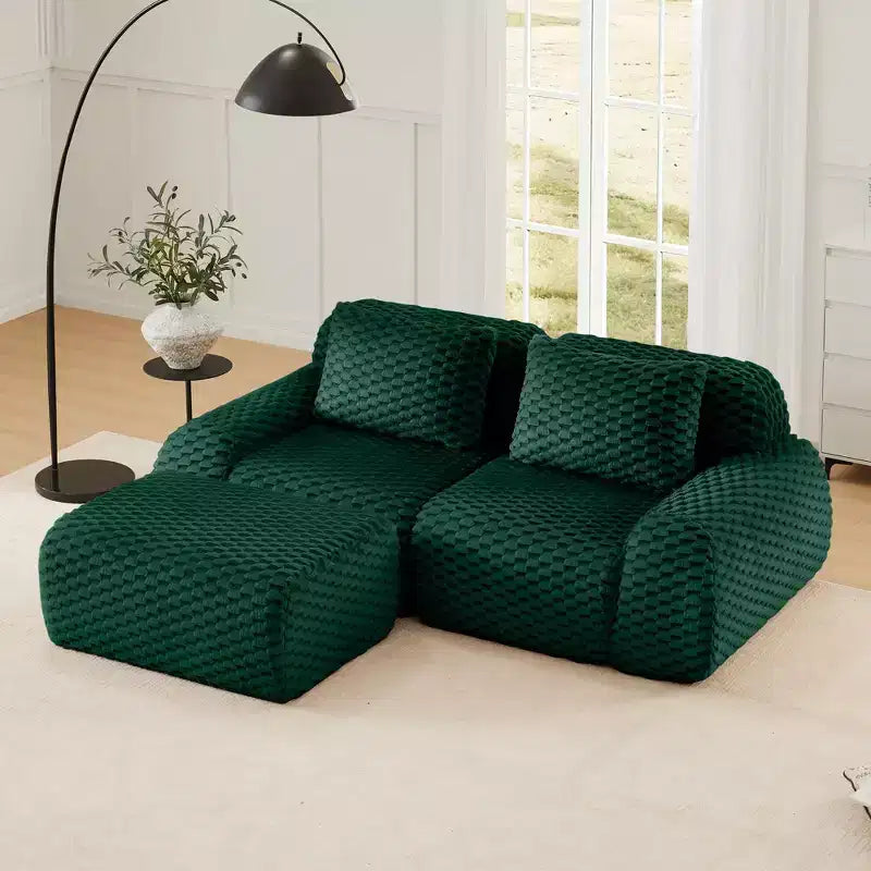 Canapé modulaire moderne en L en flanelle