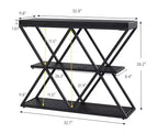Cadre de table console industrielle à 3 niveaux avec étagère ouverte