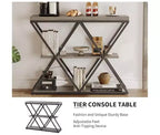 Cadre de table console industrielle à 3 niveaux avec étagère ouverte