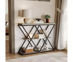 Cadre de table console industrielle à 3 niveaux avec étagère ouverte