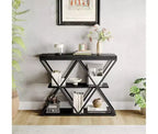 Cadre de table console industrielle à 3 niveaux avec étagère ouverte