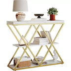 Cadre de table console industrielle à 3 niveaux avec étagère ouverte