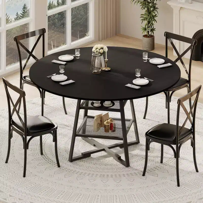 Dinning Room Tables for 4 Round Dining Table Set with Storage 42 Inch Circle Kitchen Table High Top