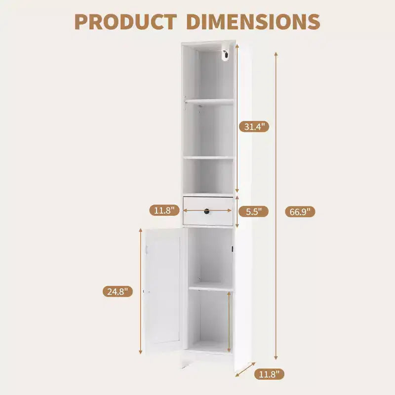 Armoire de rangement haute pour salle de bain Armoire sur pied moderne