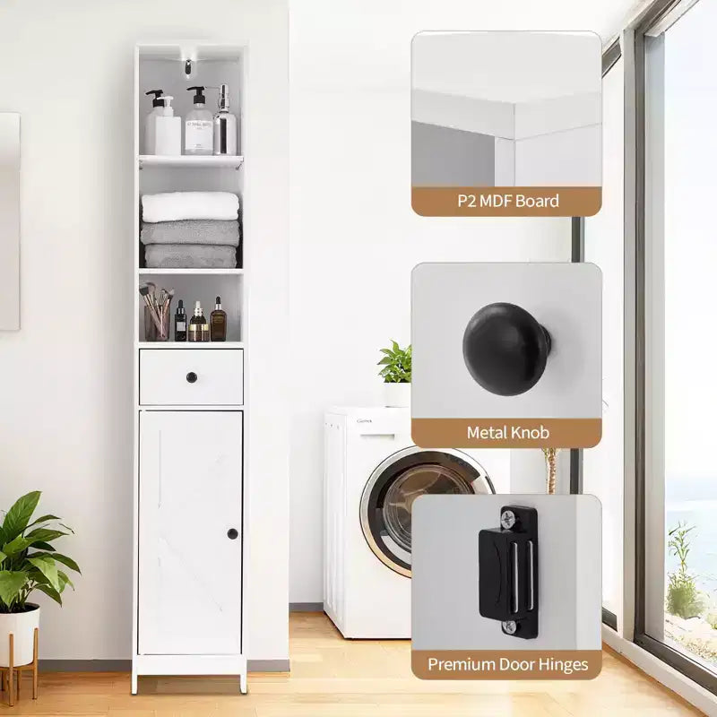 Armoire de rangement haute pour salle de bain Armoire sur pied moderne