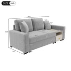 Causeuse moderne rembourrée en chenille avec console de rangement
