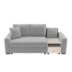 Causeuse moderne rembourrée en chenille avec console de rangement