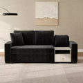 Christopher Knight Home Arvi 79.3'' Modern Chenille Upholstered Loveseat with Console Storage Armrest and Pillows