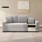Causeuse moderne rembourrée en chenille avec console de rangement