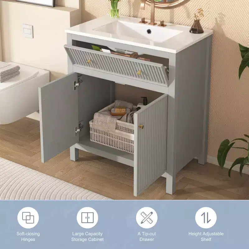 Meuble-lavabo avec évier Armoire de rangement de salle de bain
